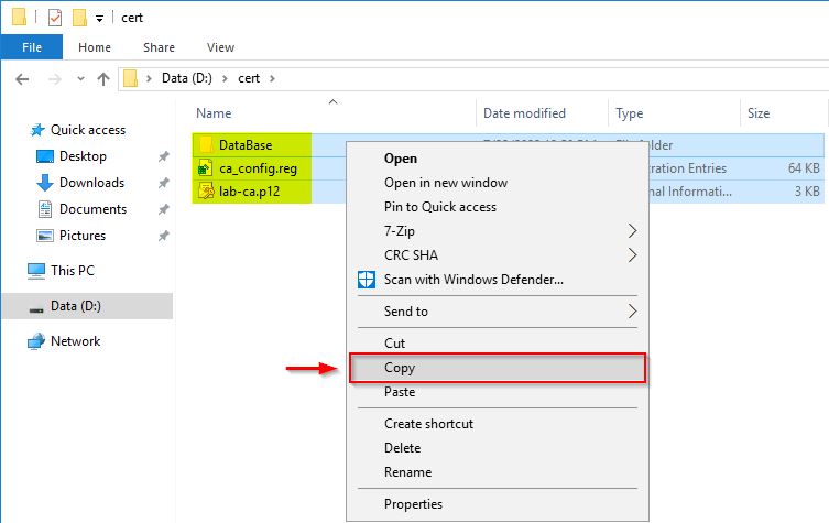 These files must be copied to the new server - img