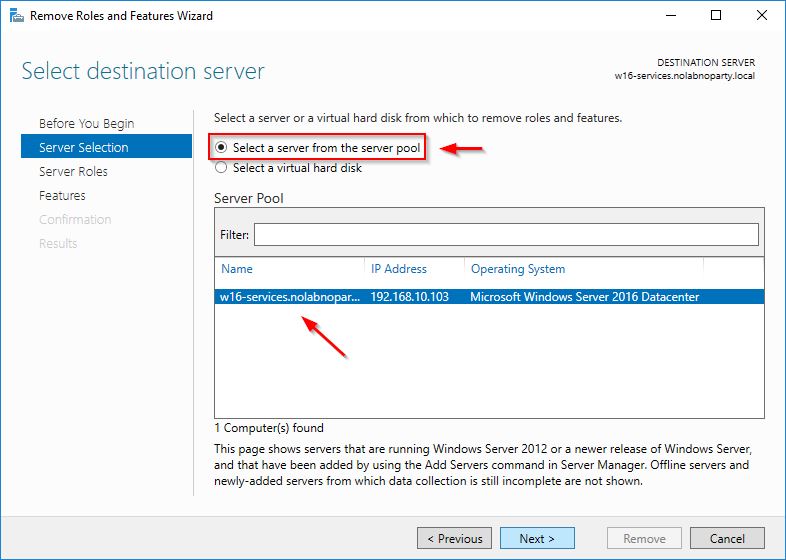 Choose Select a server from the server pool - img