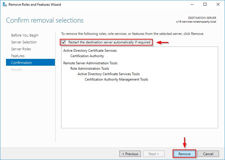 Restart the destination server automatically if required - img