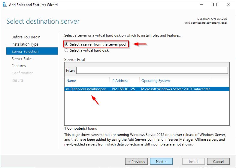 Select a server from the server pool - img