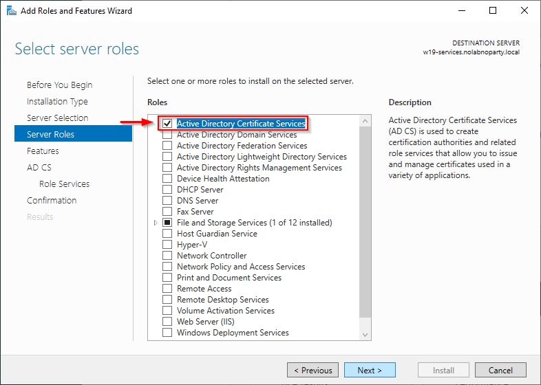 Click Next to install the role - img