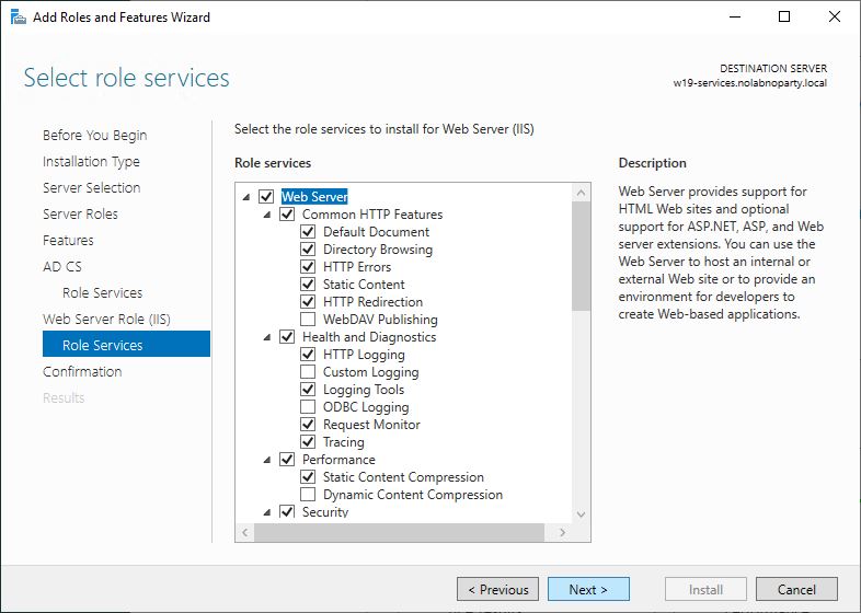Select role services - img