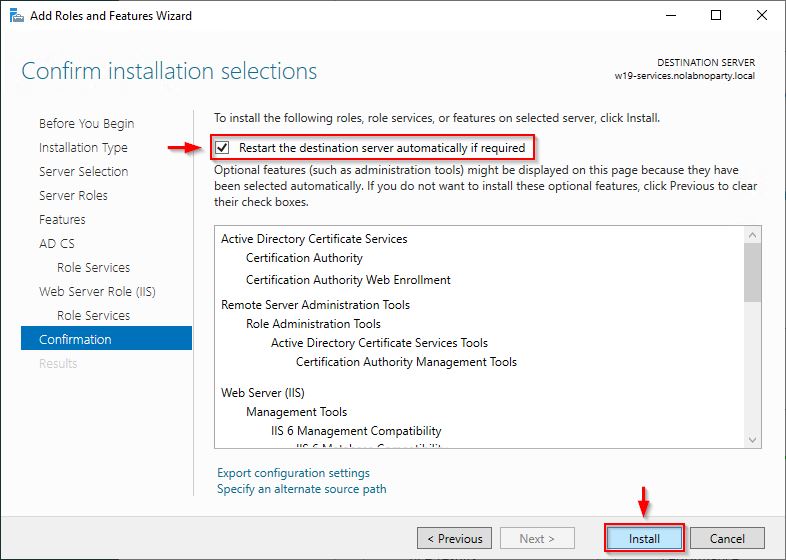 Restart the destination server automatically if required - img