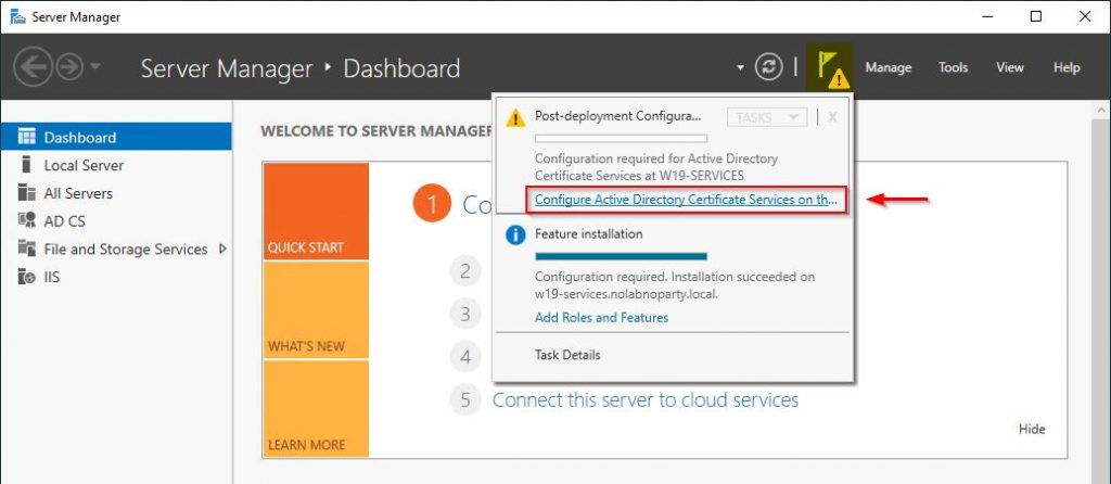 Configure Active Directory Certificate Services on the destination server - img