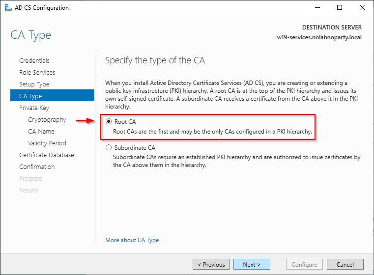 Select Root CA option and click Next - img